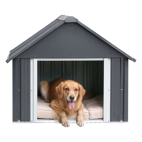 metal dog house outdoor|large waterproof dog house.